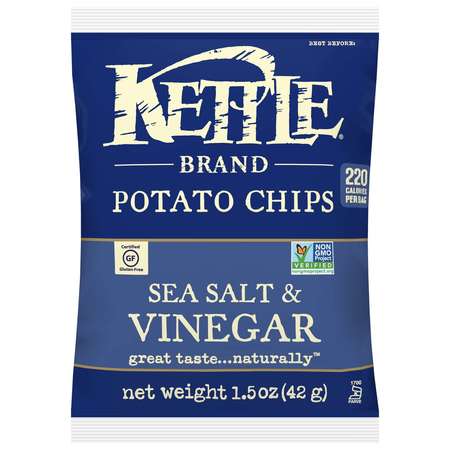 KETTLE FOODS Kettle Potato Chip Sea Salt & Vinegar 1.5 oz., PK24 803082